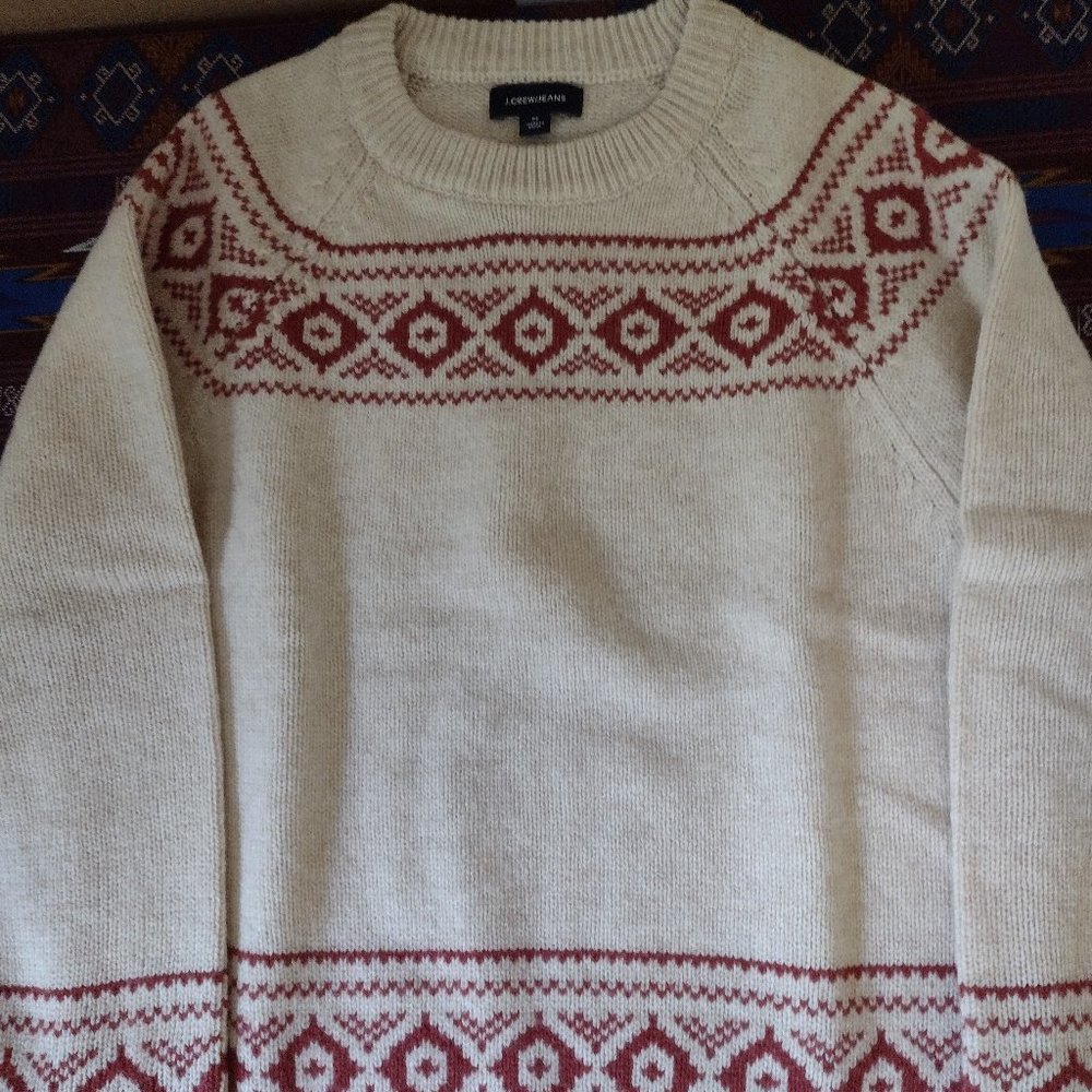 New J Crew Jeans Crewneck Sweater, Fair Isle